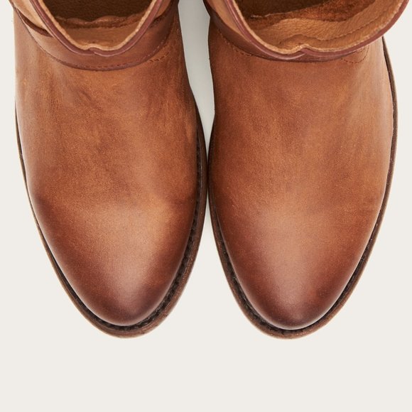 Frye Wyatt Harness Cognac Leather Cowboy ShortBoot